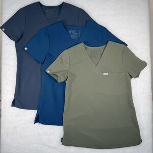 Lot of 3 FIGS Women's XXS One Pocket Scrub Tops Technical Collection